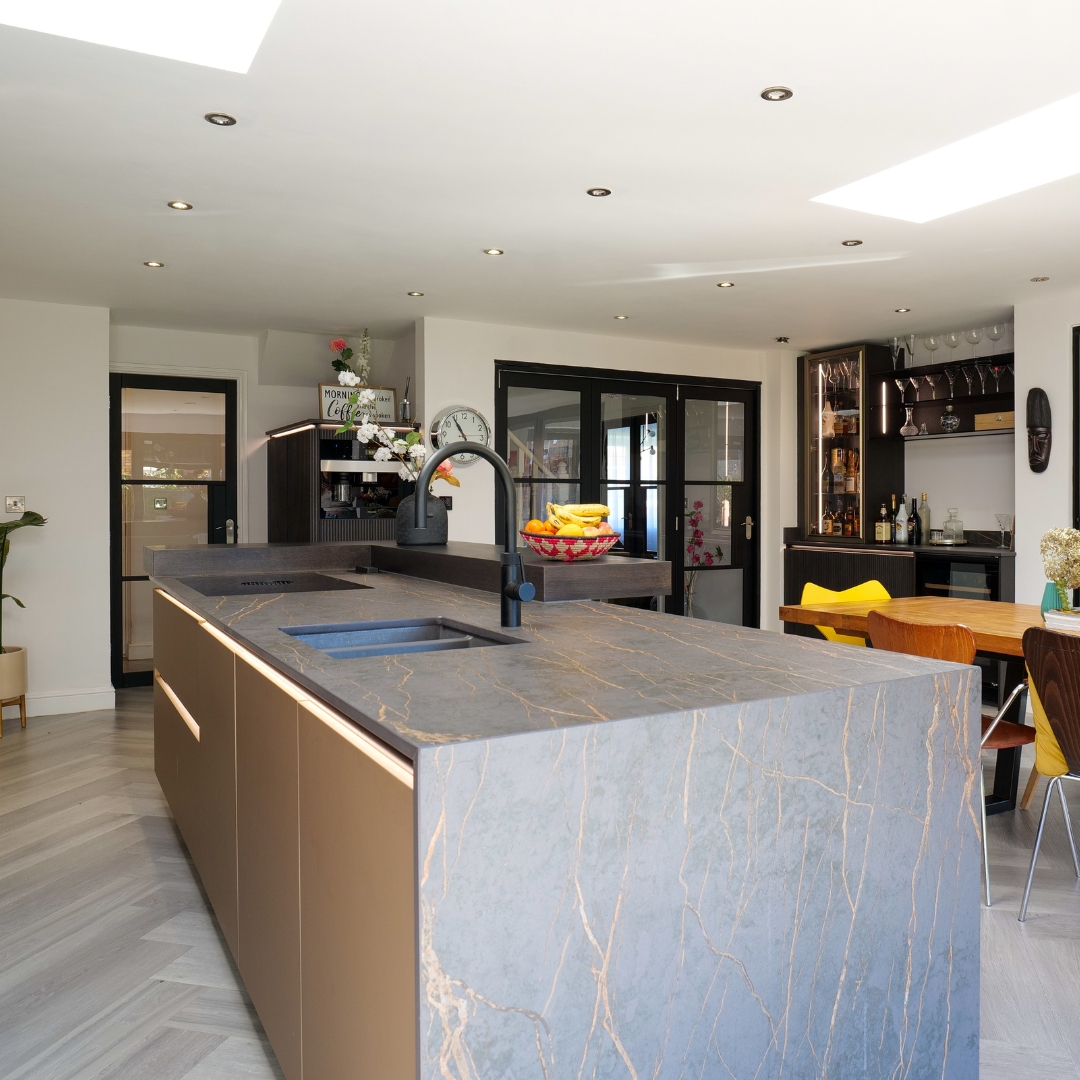 An Extended Kitchen with Chic Bar in Derby