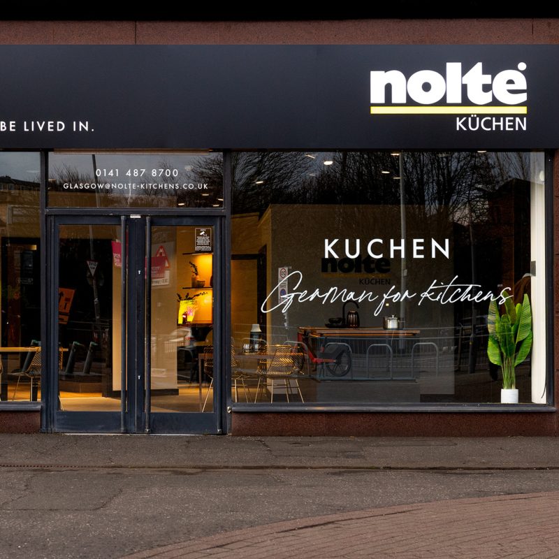 Nolte Kitchens Glasgow showroom exterior on Great Western Road