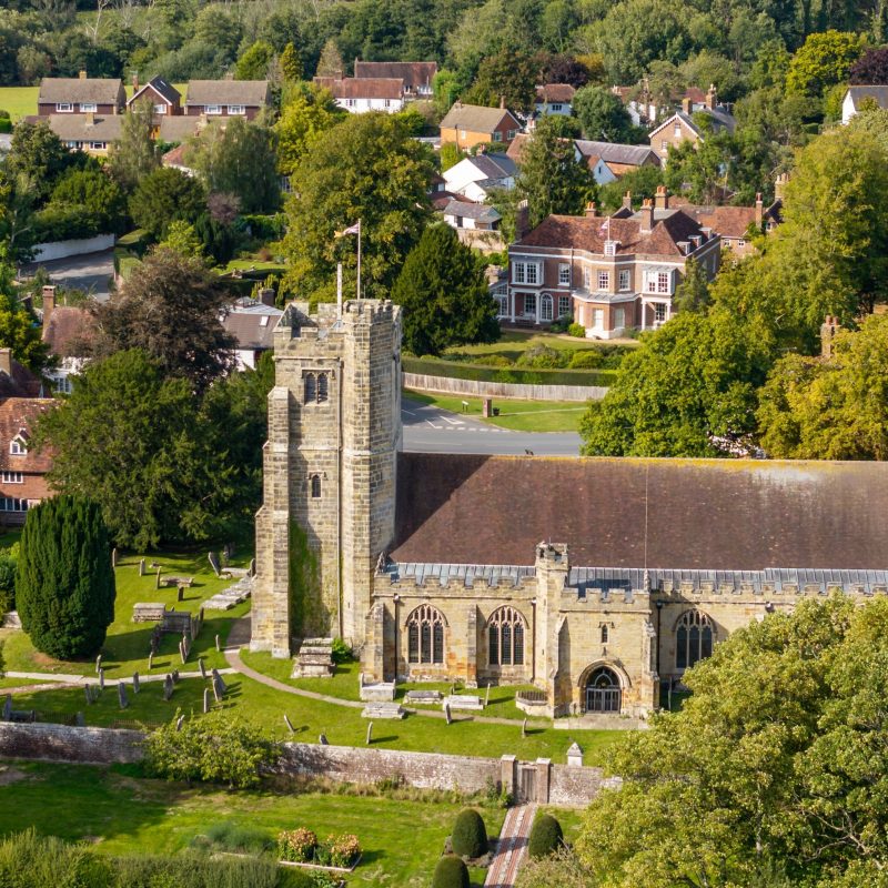 Aerial view of Hawkhurst village, Kent, home to the new Nolte Kitchens showroom featuring luxury German-designed kitchens