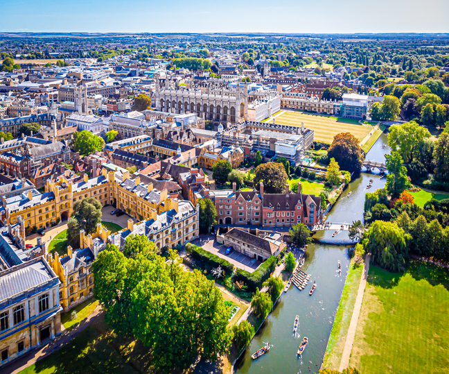 Aerial view of Cambridge