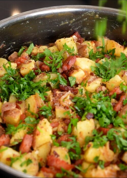 Hot German Potato Salad with Crispy Pancetta